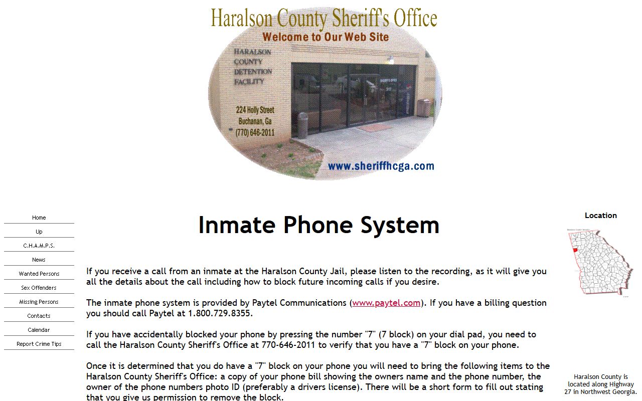 Haralson County Jail inmate phone Paytel instructions